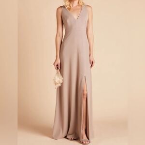 NWT Birdy Grey | Shamin Long Dress With Leg Slit In Taupe, Womens XL